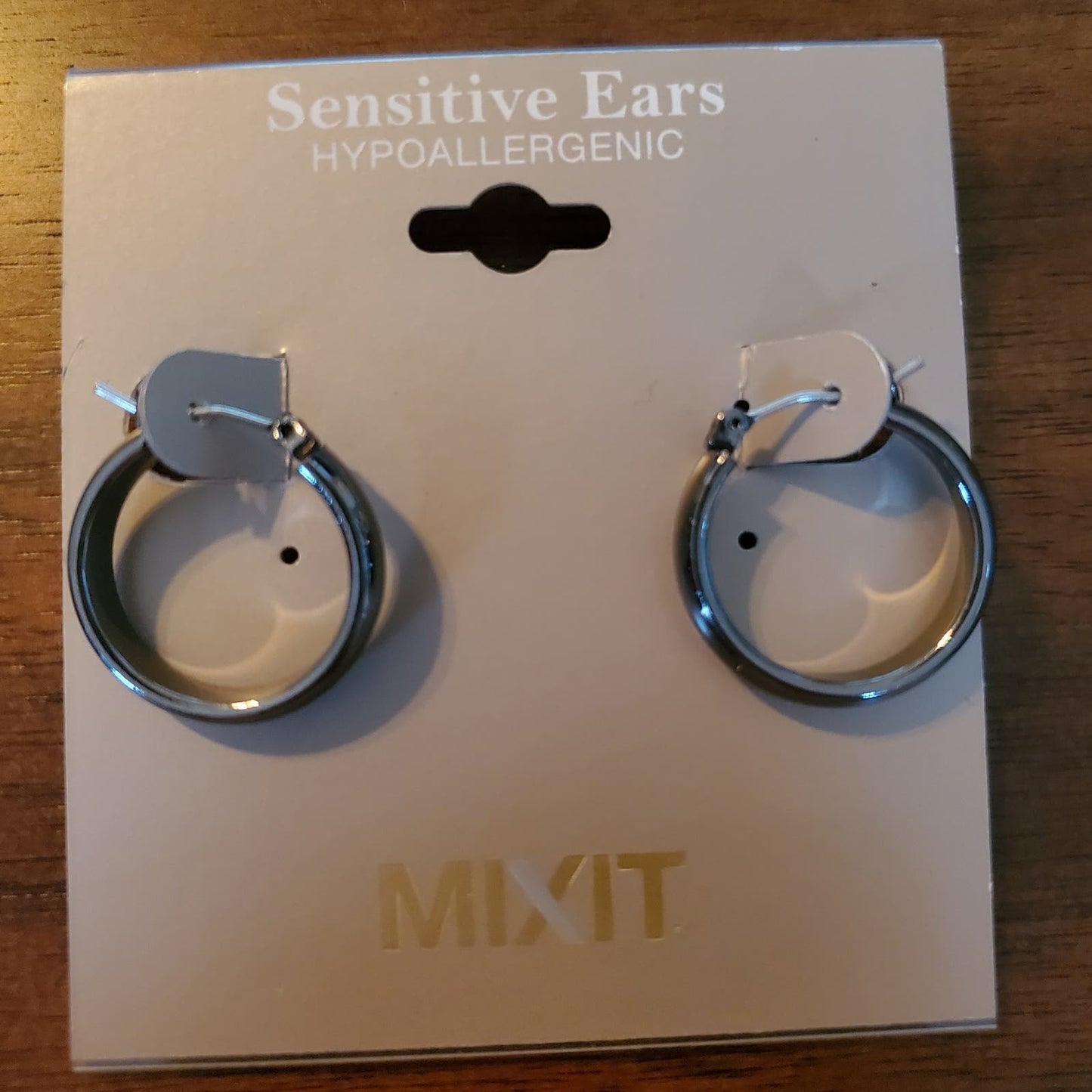 MIXIT Dark Grey Hoop Earrings