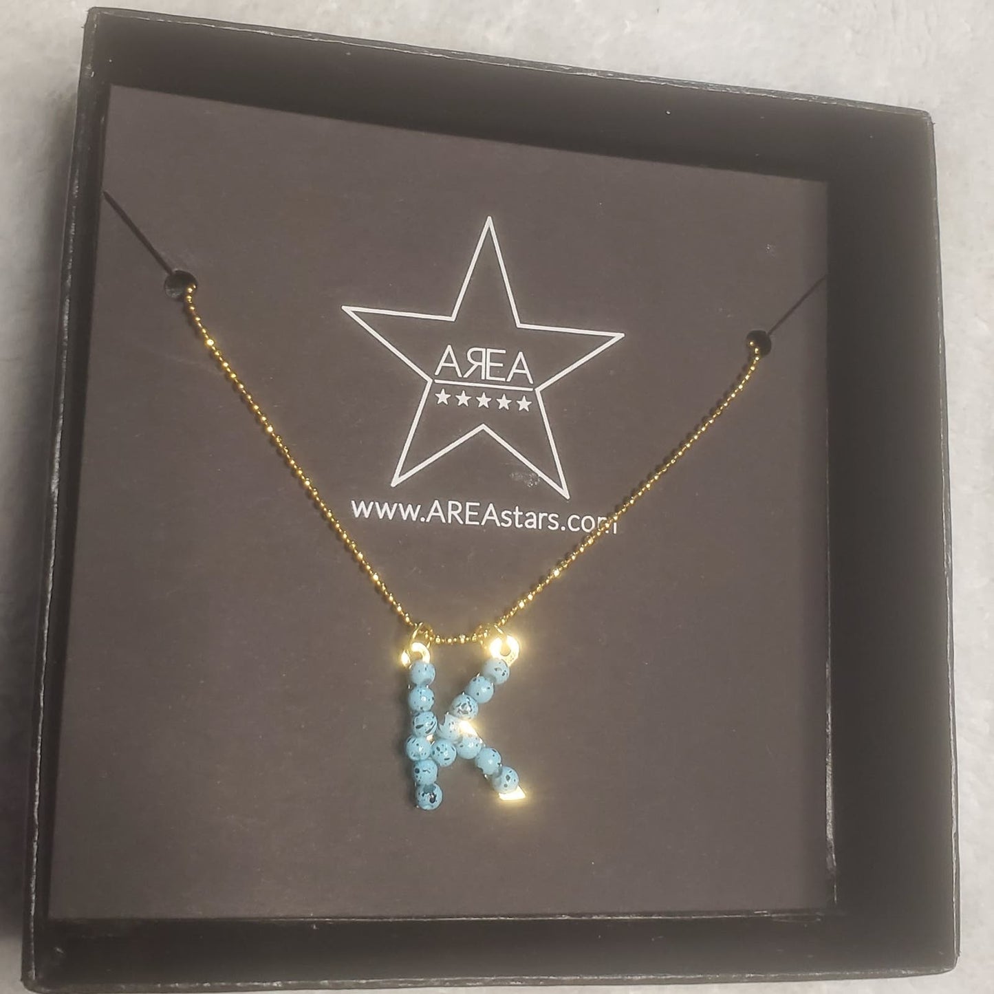 AREAstars Beaded Initial K Necklace