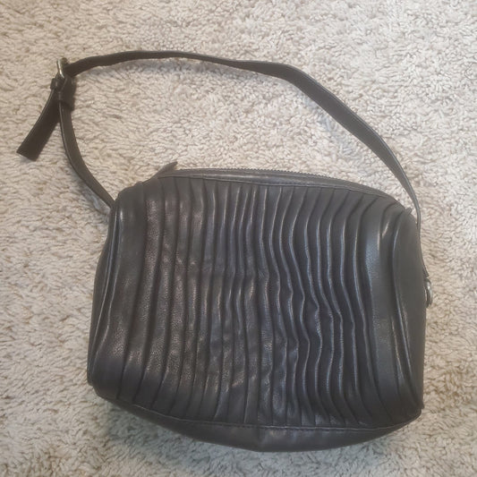 Topshop Plisse Faux Leather Shoulder Bag