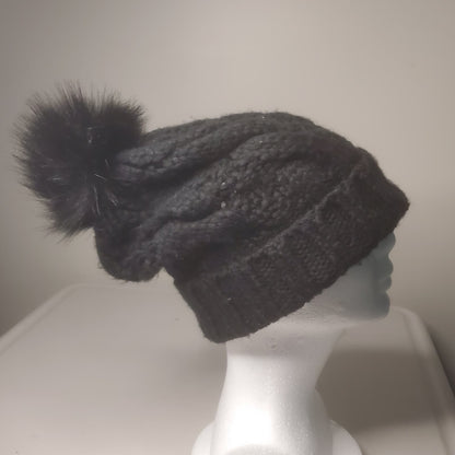 Ugg Faux Fur Pom Cable Knit Beanie