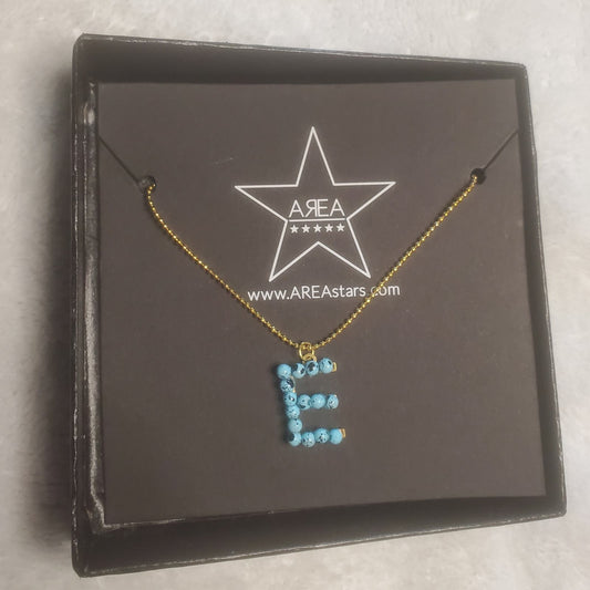 AREAstars Beaded Initial E Necklace