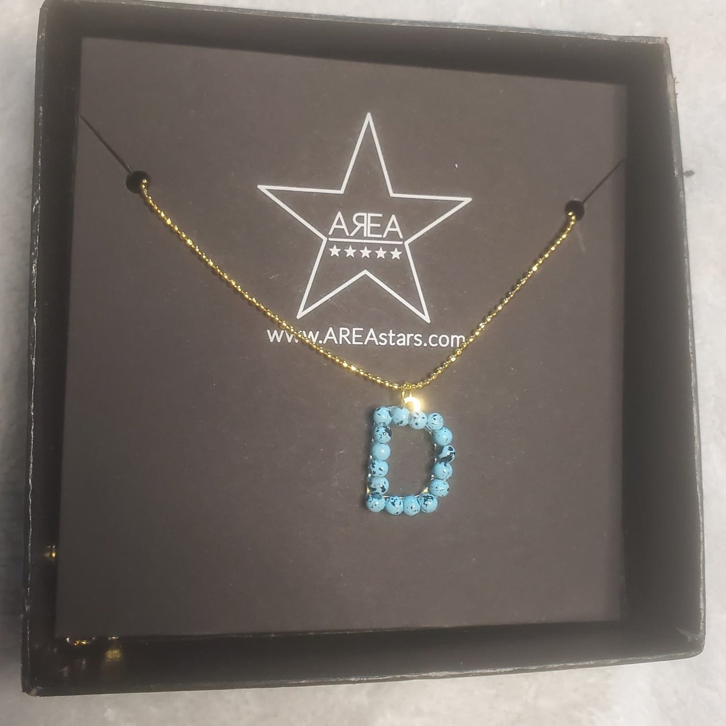 AREAstars Beaded Initial D Necklace