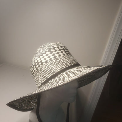 BP. Straw Panama Hat Black/White