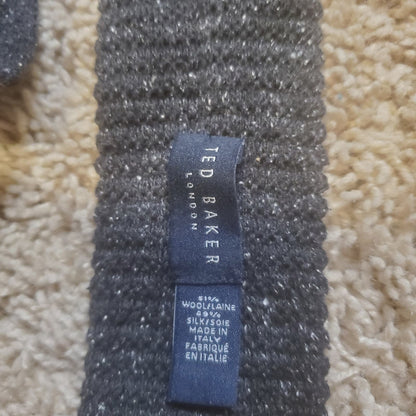 Ted Baker Tipped Solid Knit Wool & Silk tie