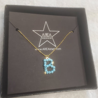 AREAstars Beaded Initial B Necklace