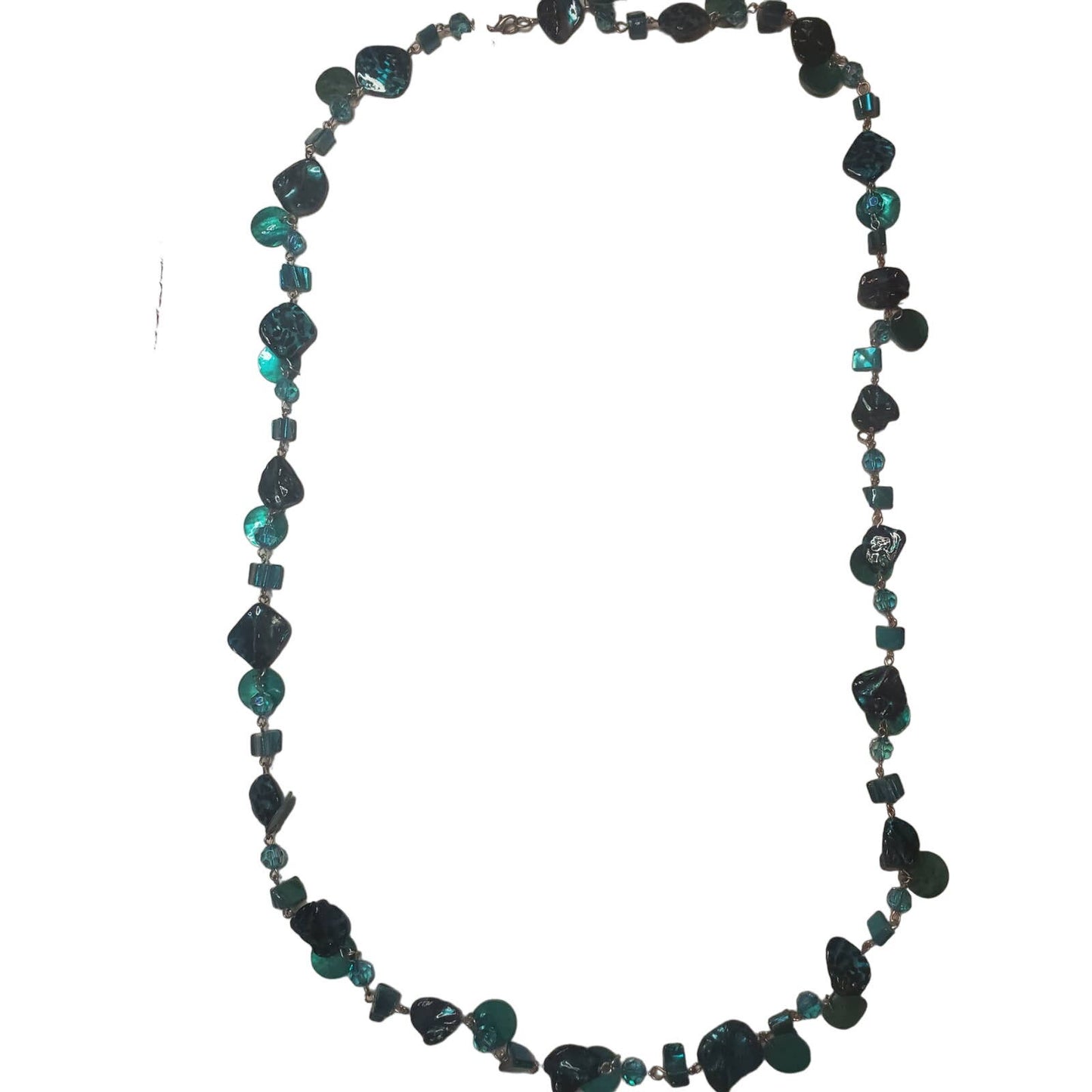 Macy's Long Beaded Blue-Green Necklace