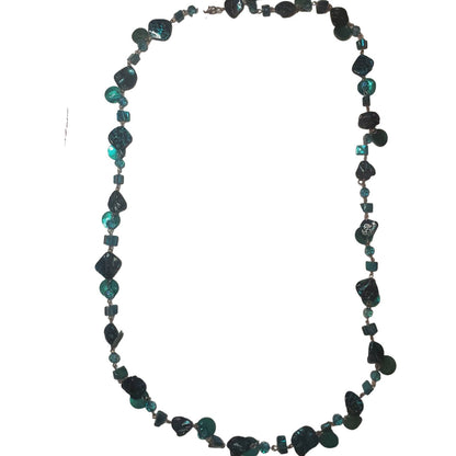 Macy's Long Beaded Blue-Green Necklace