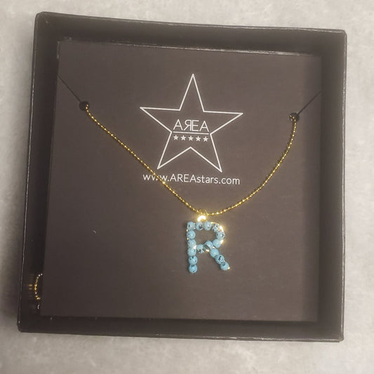 AREAstars Beaded Initial R Necklace